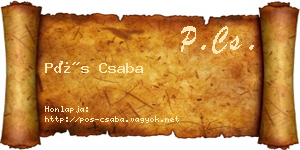Pós Csaba névjegykártya