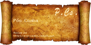 Pós Csaba névjegykártya